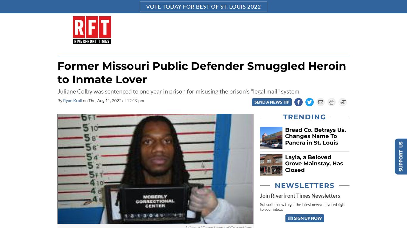 Former Missouri Public Defender Smuggled Heroin to Inmate Lover | St ...